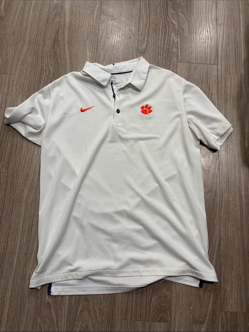 Nike White Polo with Orange Paw and Swoosh